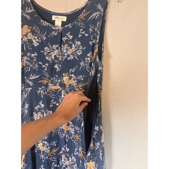 Sundance Blue On The Breeze Floral Print Viscose Sleeveless Maxi Dress Size 14 - Picture 7 of 12